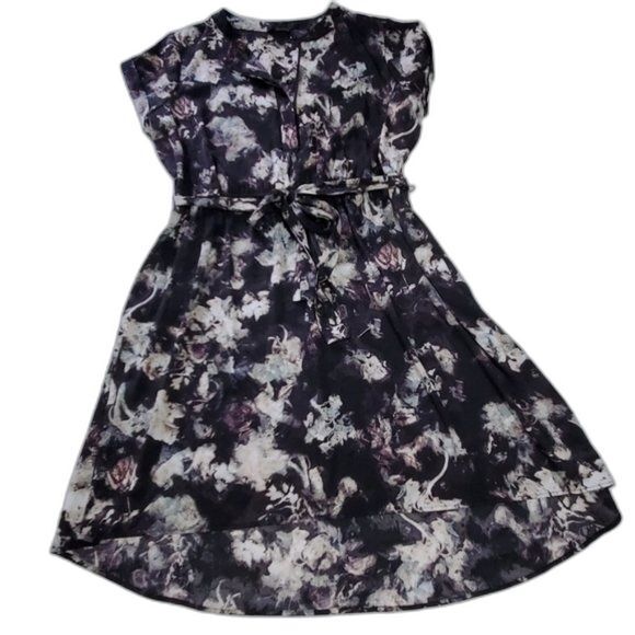 Vera Wang L floral dress large black flower excellent condition - Picture 1 of 12